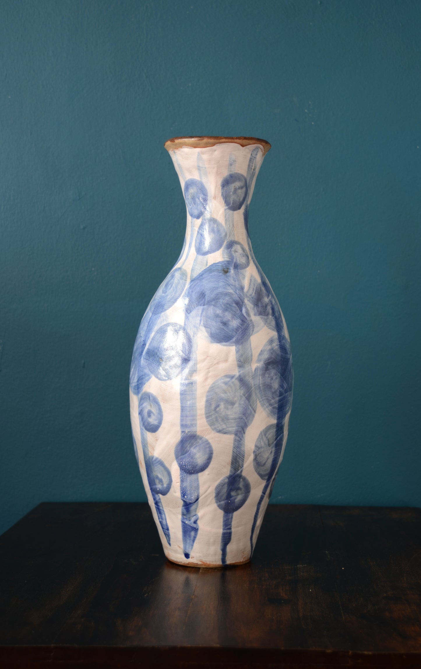 Blue Shoots - Stoneware ceramic vase