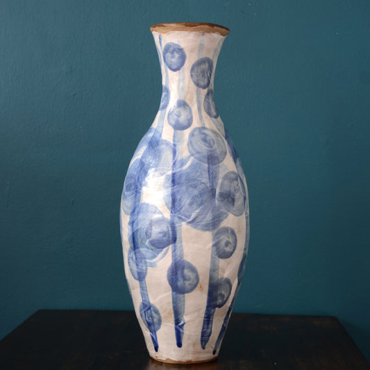 Blue Shoots - Stoneware ceramic vase