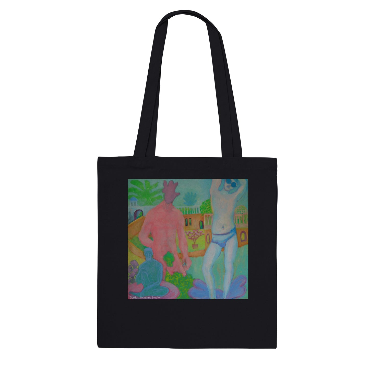 The garden of delights - Premium Tote Bag in Natural unbleached or Black canvas