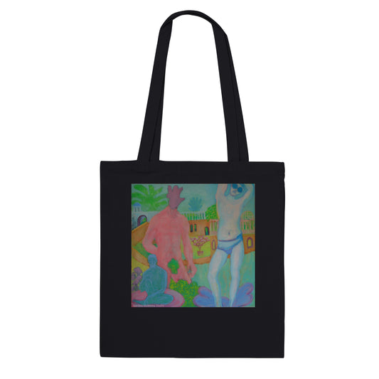 The garden of delights - Premium Tote Bag in Natural unbleached or Black canvas