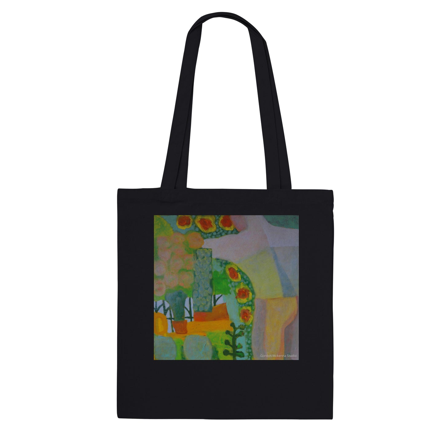 In the garden - Premium Tote Bag in Natural unbleached or Black canvas