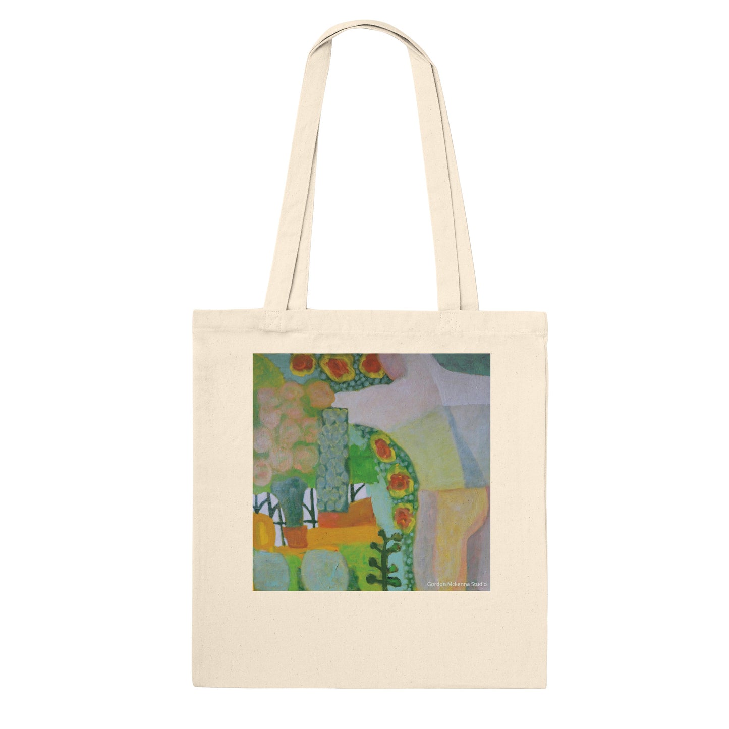 In the garden - Premium Tote Bag in Natural unbleached or Black canvas