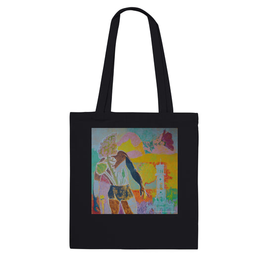 Meeting in the garden - Premium Tote Bag in Natural unbleached or Black canvas