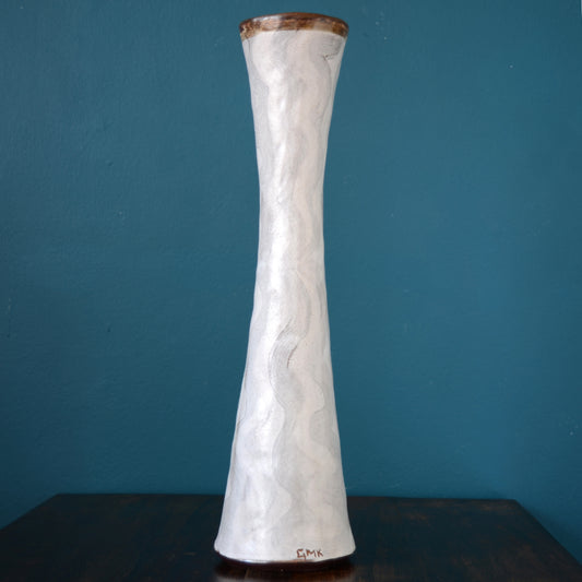 White flame - Stoneware ceramic vase
